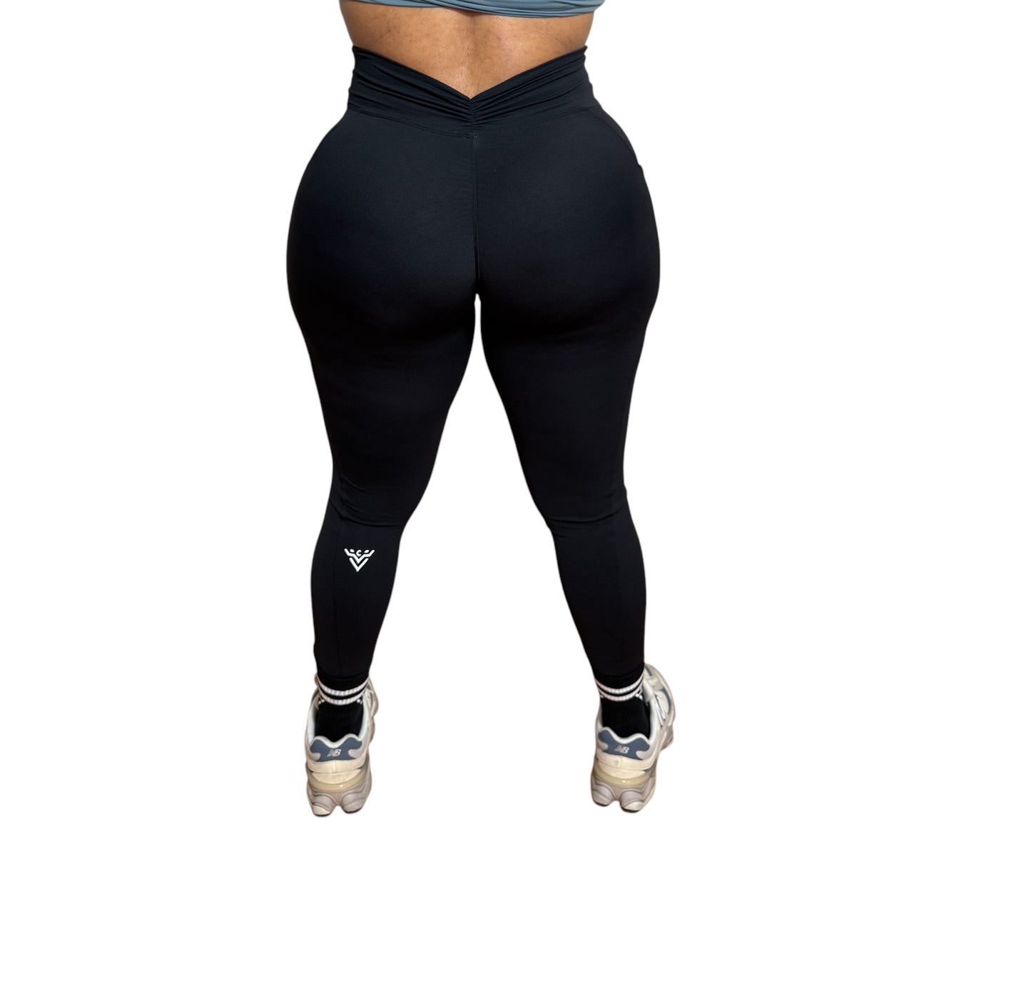 Black v~cut leggings