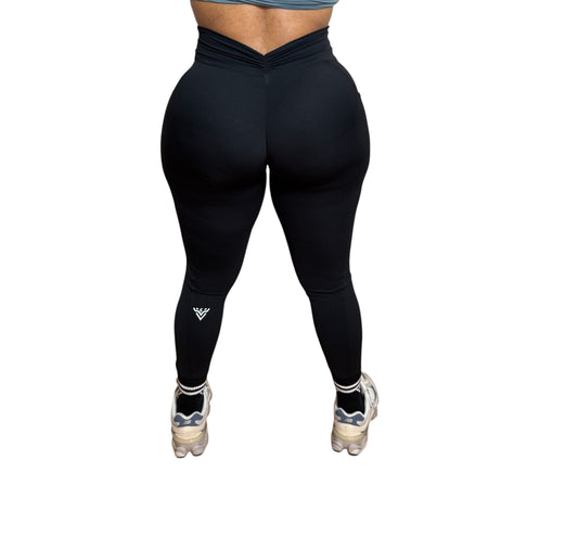 Black v~cut leggings